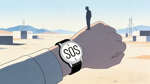 Comparison chart of SOS watch vs GPS tracker features like battery life, communication, and tracking accuracy