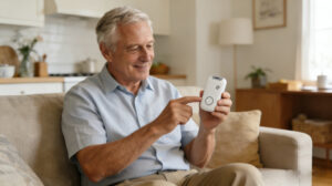 remote patient monitoring diabetes workflow showing CGM data collection, cloud transmission, and clinician intervention