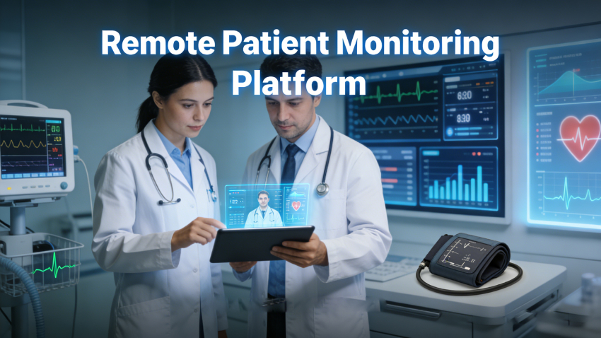 remote patient monitoring platform overview showing devices, data transmission, and provider dashboard
