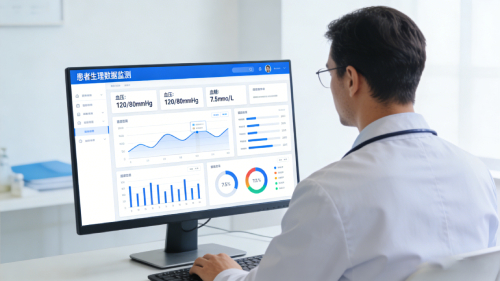 Remote Patient Monitoring (RPM) workflow diagram showing device setup, data collection, review, and CMS billing process