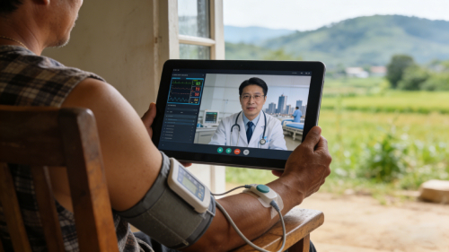 RPM implementation workflow diagram illustrating device setup, patient onboarding, data monitoring, and provider analysis in Remote Patient Monitoring programs.