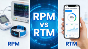 RPM vs RTM difference chart showing data type, CPT codes, billing rules, and provider eligibility in 2025