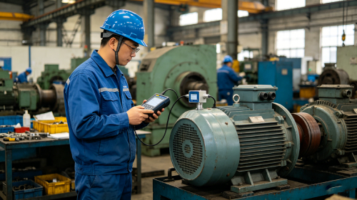 Sensors used in real-time industrial equipment monitoring including vibration, temperature, pressure, current, and GPS modules.
